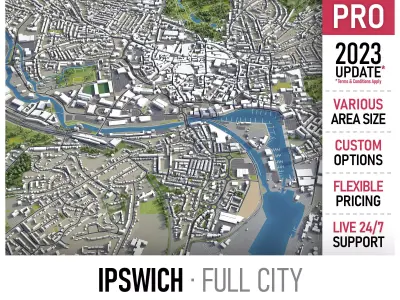 Ipswich Low-poly 3D model