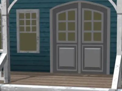 American Style Cottage - Town House Model Low-poly 3D model