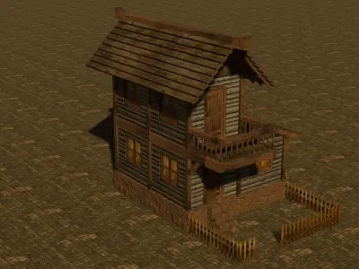 Medieval house nine 15 Low-poly 3D model