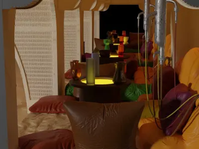 Jabbas Throne Room - Hangout area - Complete set 1-12 scale 3D Model Pack