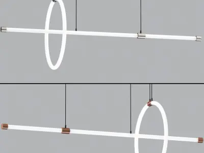 Minimalist Led Ring Suspension Light 3D model