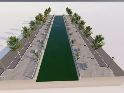 park-public bolvar-Private Landscape 3D model