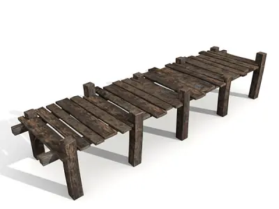 Old wooden pier 3D model