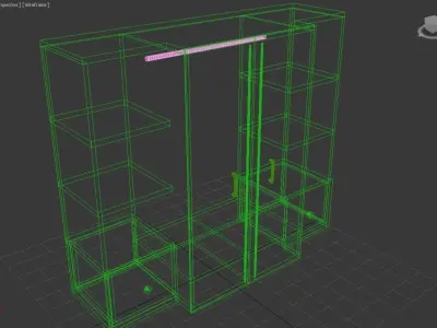 Cupboard wardrobe with doors and drawers 3D model