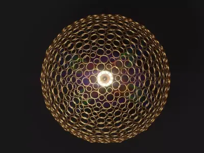 Gold Sphere Pendant Low-poly 3D model