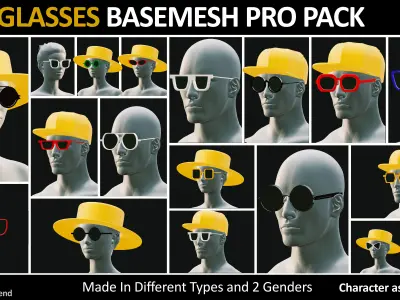 70 BESEMESHES GLASSES PRO PACK VOL 31 Low-poly 3D model