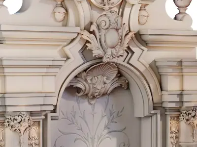 Stone Wall Niche 928 Low-poly 3D model