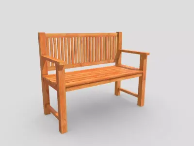 Basic Bench  Low-poly 3D model