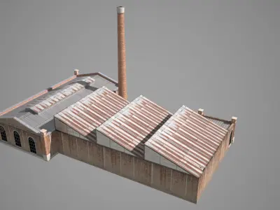 Old Factory Low-poly 3D model buy