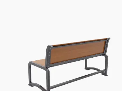 Street Bench V3 Low-poly 3D model