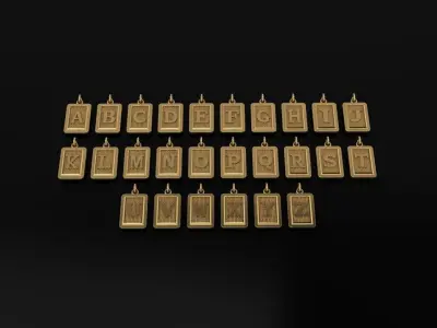 Antique Vintage Style Box Rectangle Letter Frame Pendant STYLE 4 3D print model