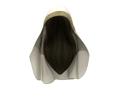 Palace Heritage Veil with Hair Low-poly 3D model