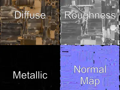 Weathered Wooden Birdhouse Model Pack Low-poly 3D model