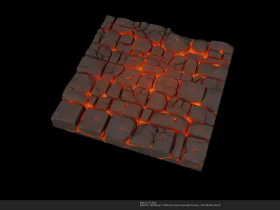 Stylized Lava Ground 3D Model - AI Low-poly 3D model