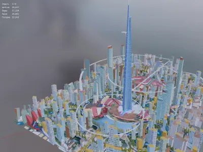Jeddah Kingdom Tower Low-poly 3D model