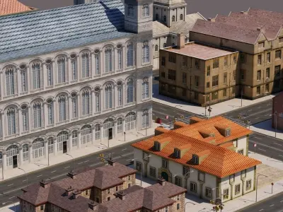 Low Poly City Block A 3D model