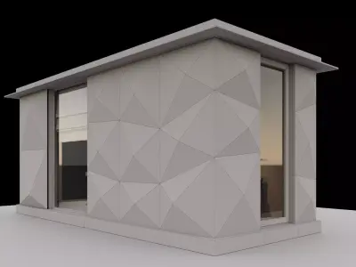 Backyard office with furniture 3D model