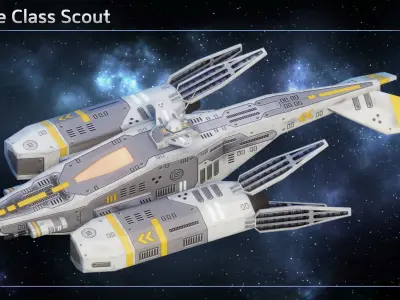 Spaceship Fighters  Scouts Low-poly 3D model