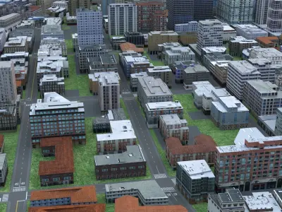 City 87 Low-poly 3D model