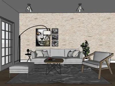 Living Room Set 3D model get