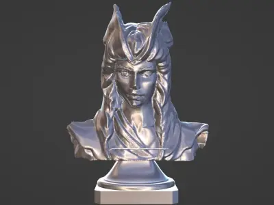 Sci-Fi Warrior Priestess Bust  Jedi-Inspired Character 3D print model