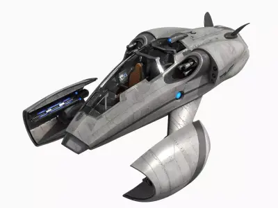 Sci-fi Spaceship Dropship Low-poly 3D model