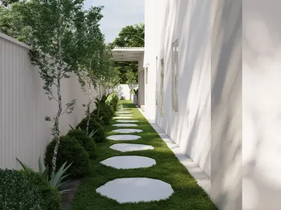 3D Exterior Scene 3D model design garden and landscape 3D model