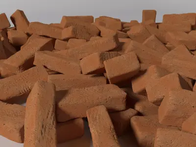 Detailed clay Brick Free 3D model