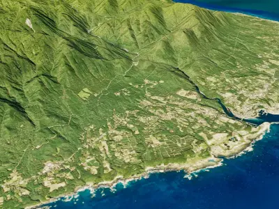 Yakushima full 3d model terrain Low-poly 3D model