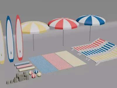 Summer asset pack full colletcion 3D model