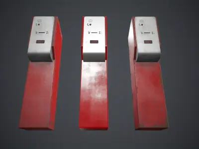 Parking Ticket Dispenser 2 Game Ready Low-poly 3D model