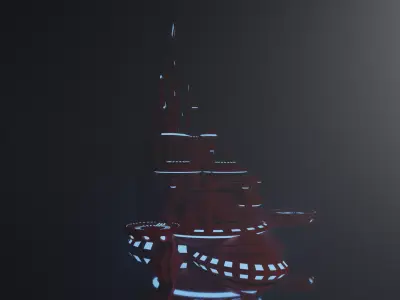 sci-fi building 3D model