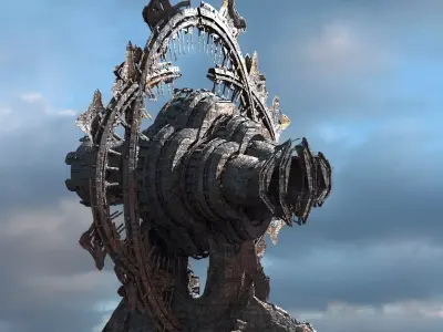 Sci Fi Alien Mountain array  3D model