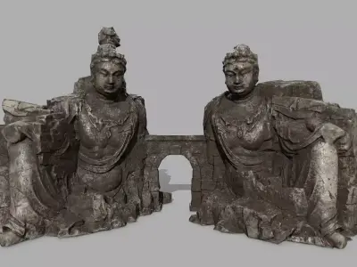 rocks buddha gate  Low-poly 3D model