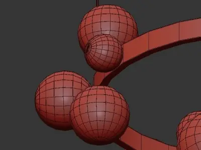 ASTEN assen chandelier with glass balls 3D model