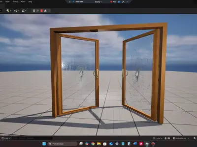 Double Glass Doors  High Poly Showcase Asset for Unreal  Low-poly 3D model