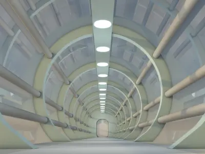 Sci Fi Tunnel Low-poly 3D model