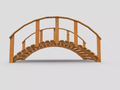 Garden Arched Bridge Low-poly 3D model