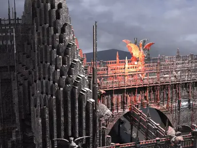 Dark Fire Drake Cathedral bridges  3D model