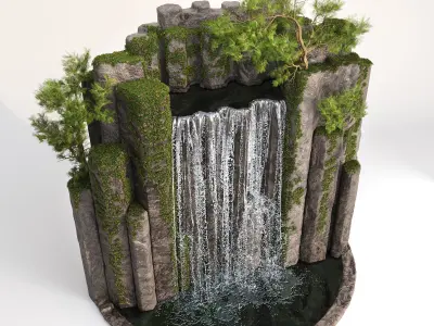 Large waterfall 2 3D model