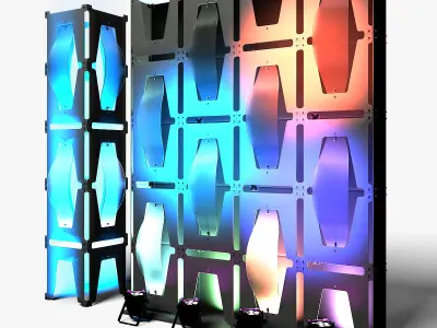 Stage Decor 32 Modular Wall Column 3D model