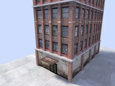 low poly town building  2 Low-poly 3D model