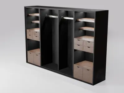 Modern closet wardrobe id8 Low-poly 3D model