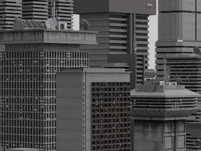 Concrete Brutalism - 3D Building asset 3D model