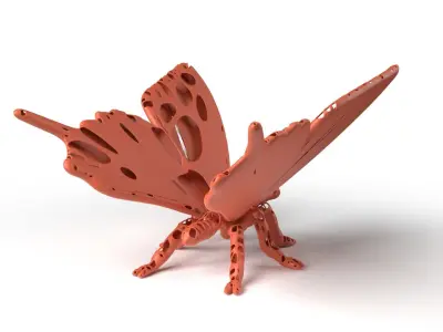 Butterfly Dust Voronoi Low-poly 3D model