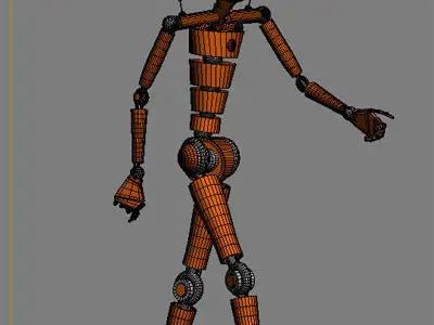 MechaniQ robot up and waving 3D model