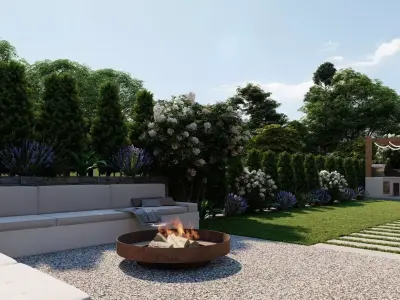 3D Exterior Scene 3D model design garden and landscape 3D  3D model purchase