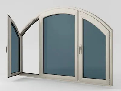 Plastic casement window 07 3D model