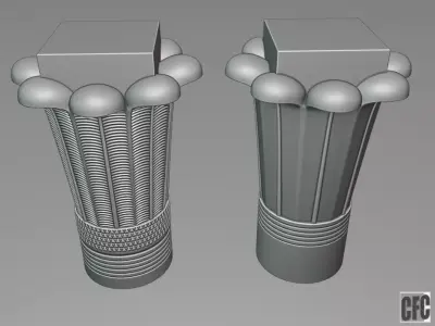 Egyptian Palm Leaf Capital  collection - 2 variants 3D Model Pack