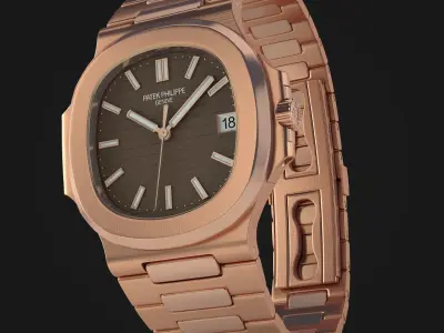 Patek Nautilus Rose Gold 3D model